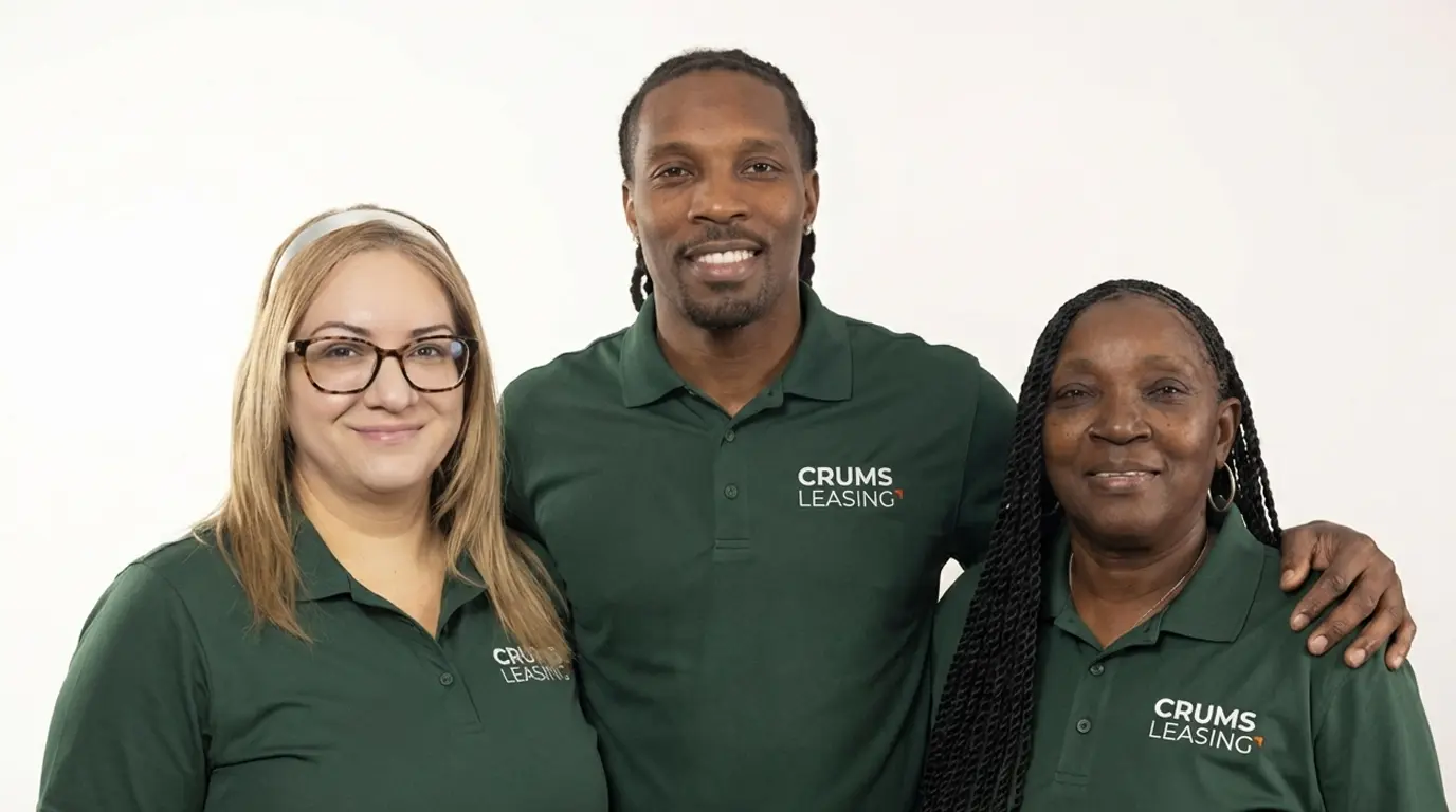 CRUMS Leasing leadership team - Ambrosia (BOM), Eric (CEO), and Mama CRUMS (Founder)