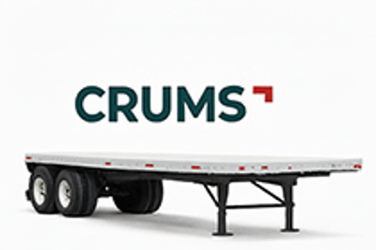CRUMS Leasing flatbed trailer - open-deck design for oversized and heavy cargo hauling