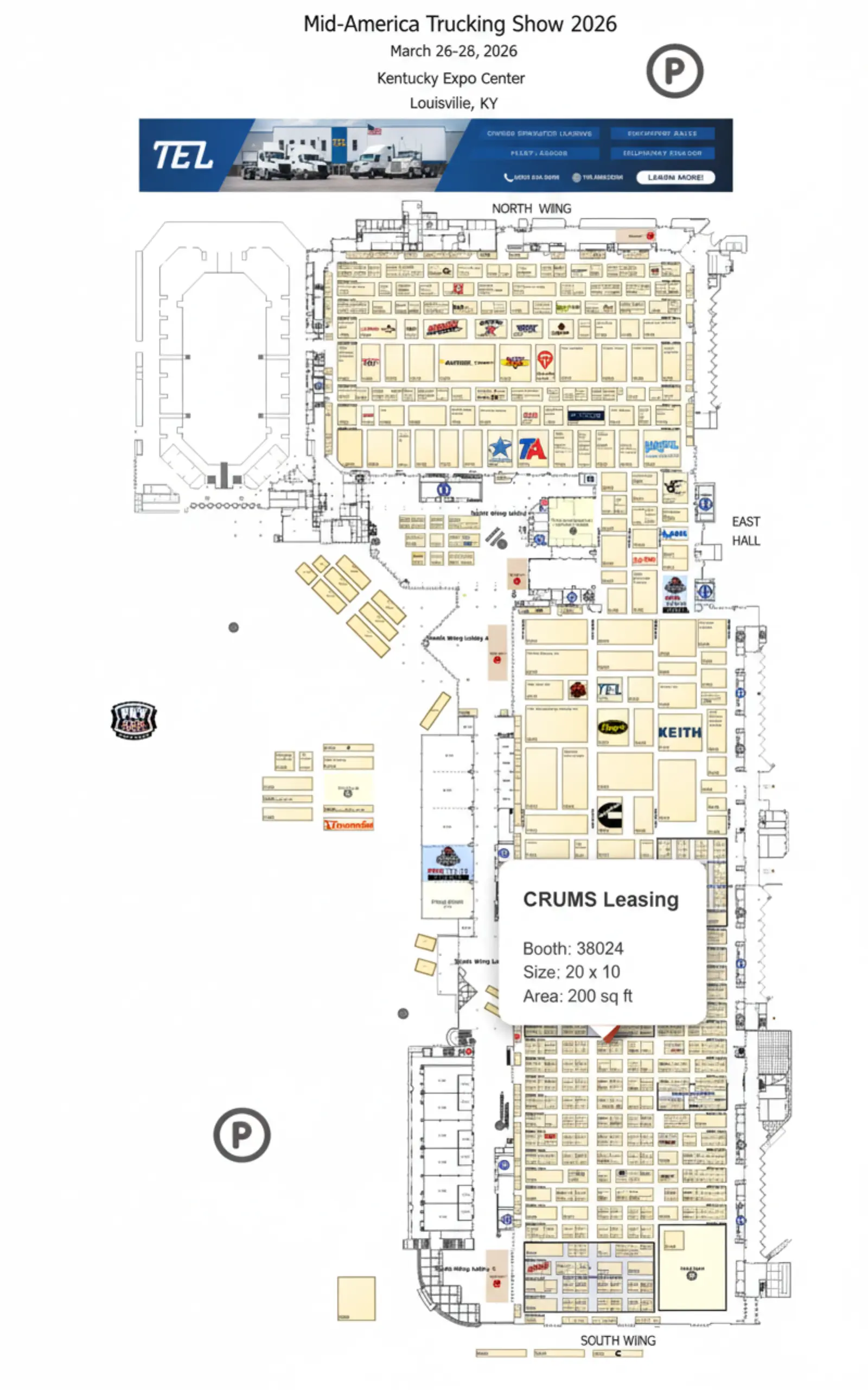 MATS 2026 Floor Plan - CRUMS Leasing Booth 38024 Location Overview